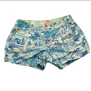 Lilly Pulitzer Callahan Vacay Blue and White Shorts Women's Size 4
